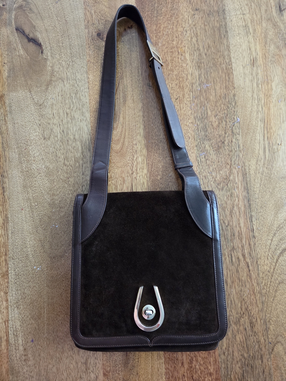Bellido Brown Suede & Leather Shoulder Bag